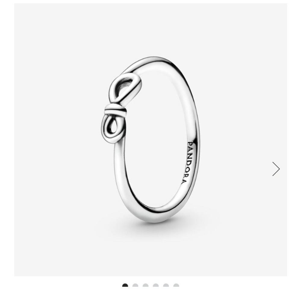Pandora Sterling Silver Knot Bow Stacking Ring - Sz 6